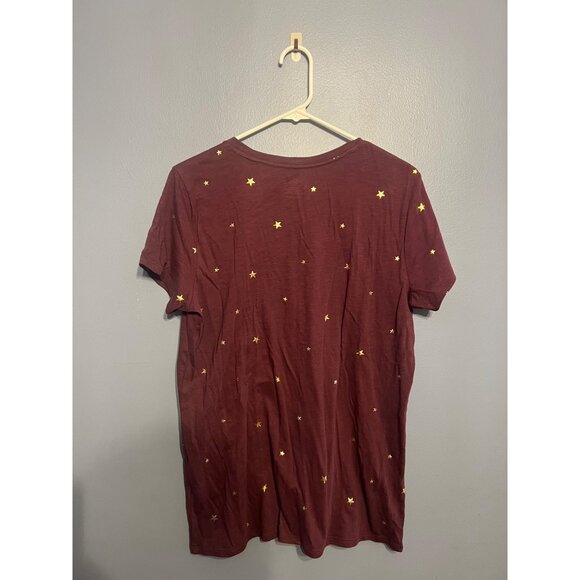 Victoria’s Secret PINK Women’s Perfect Tee Scoop Neck Purple W Gold Stars LG NWT - Picture 4 of 4